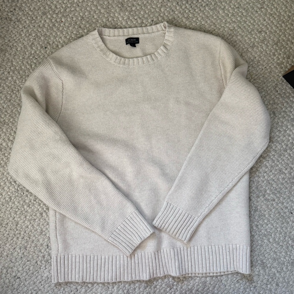 J. Crew Men's organic cotton crewneck sweater in garter stitch size large